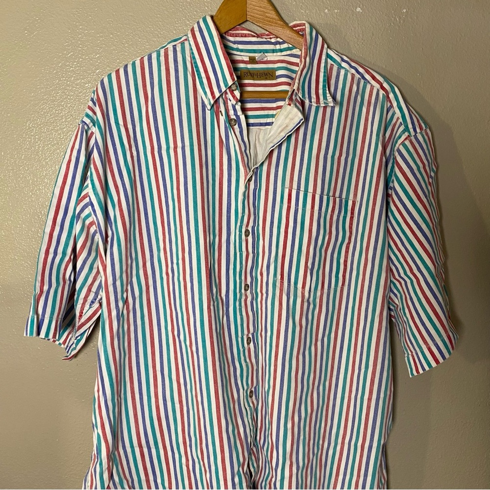 Ruff‎ Hewn Multicolor Striped Button Down Shirt size XL